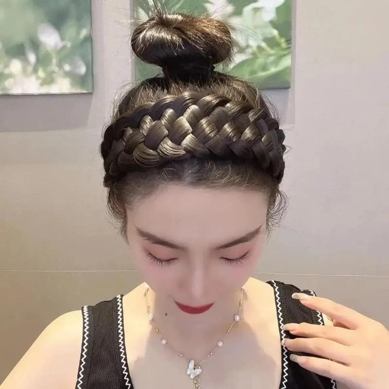 Picture of Large Long Natural Black Brown Braid Hair bands Headbands Hair For Women -মেয়েদের জন্য বিনুনি হেডব্যান্ড হেয়ারব্যান্ড
