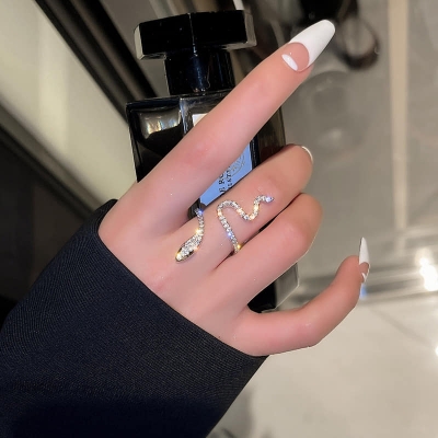 Picture of New Adjustable Snake Shape Finger Ring for Girls Simple Stylish - Rings for Women