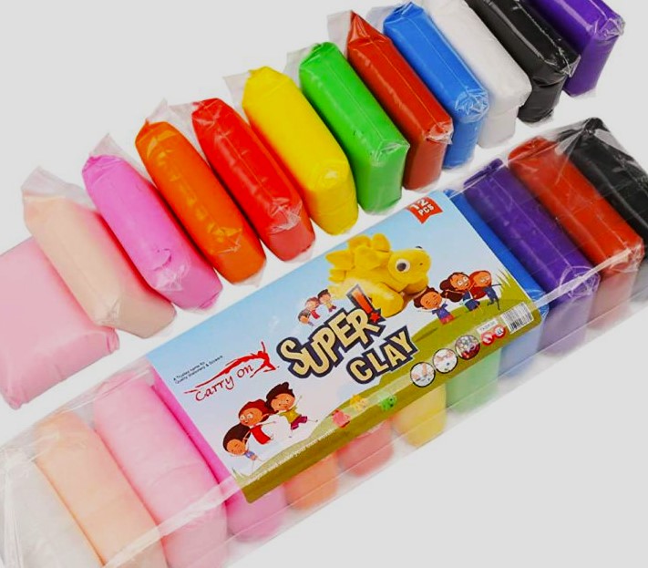 Picture of Colors/Set Super Light Clay with 3 Tools Air Drying Light Polymer Plasticine Modelling 5D Clay Handmade Educational Toy - 12pcs