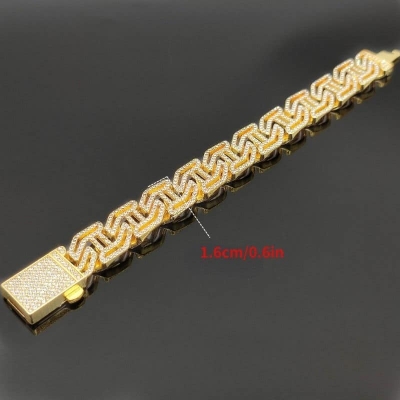 Picture of New Men Steel Hand Chain Handmade Bracelet Bangle Club Jewelry Gift