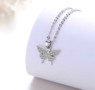 Picture of Butterfly pendant necklace with rhinestone