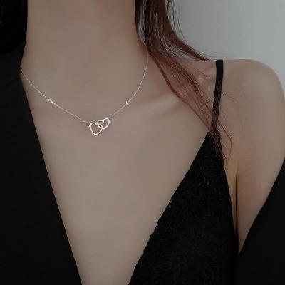 Picture of Double Heart Cross Pendant Necklace for Women