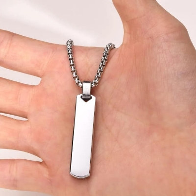 Picture of Trendy Simple Stainless Steel Silver Cross Pendant Chain  Necklace For Men