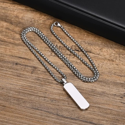 Picture of Trendy Simple Stainless Steel Silver Cross Pendant Chain  Necklace For Men