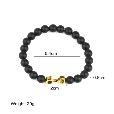 Picture of Golden  Dumbbell Sports Bracelet for Men