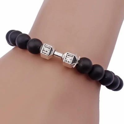 Picture of High Quality Men Beaded Bracelet Natural Black Bracelet for Men