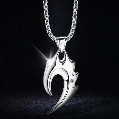 Picture of Fashion New Pendant Necklace Men Punk Trendy Simple Stainless Steel Chain
