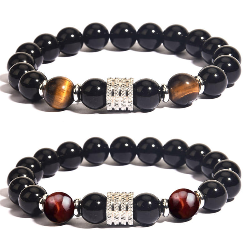 Picture of Stainless Steel Fashion Natural Tiger's Eye Stone Bracelets & Bangle  For Men