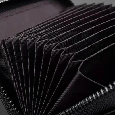 Picture of Brown Color Cards Holders Business Zipper Card Holder Organizer  For Men