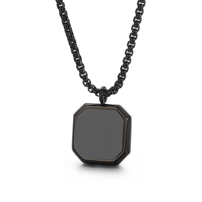 Picture of Waterproof Black  Plated Men Lightning Pendant Necklace Chain  for Men Male Boys Gifts Jewelry