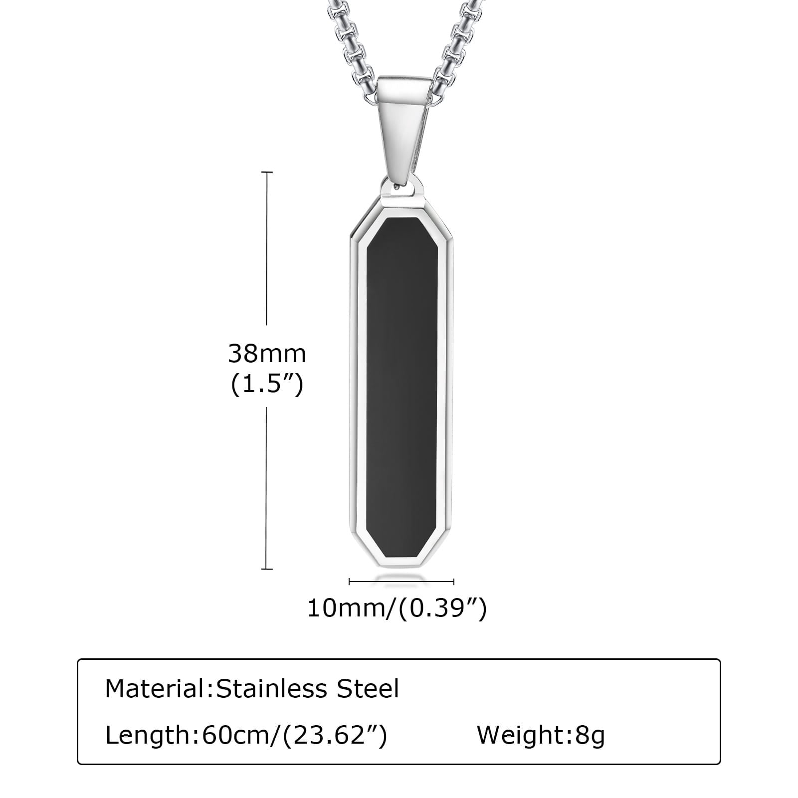 Picture of Black Square Necklaces for Men