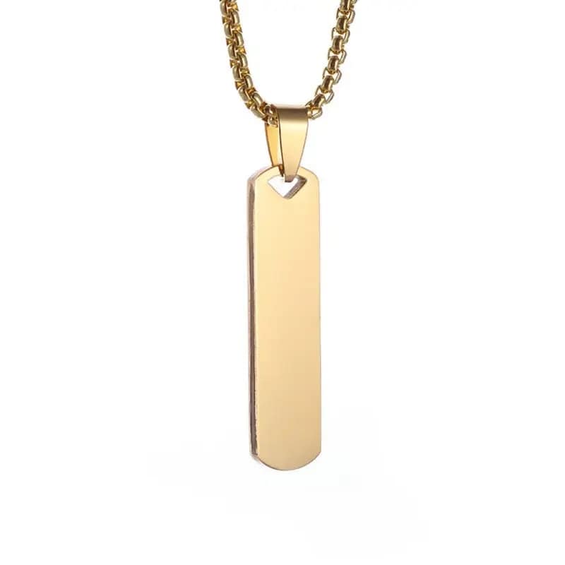 Picture of Fashionable Boys Pendant and Bar Necklace for Men, Stainless Steel  Gold