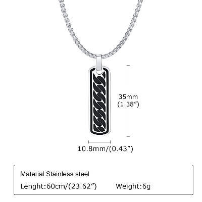 Picture of New Trendy Stainless Steel Chain Pattern Bar Party Jewelry  Necklace Chain For Men