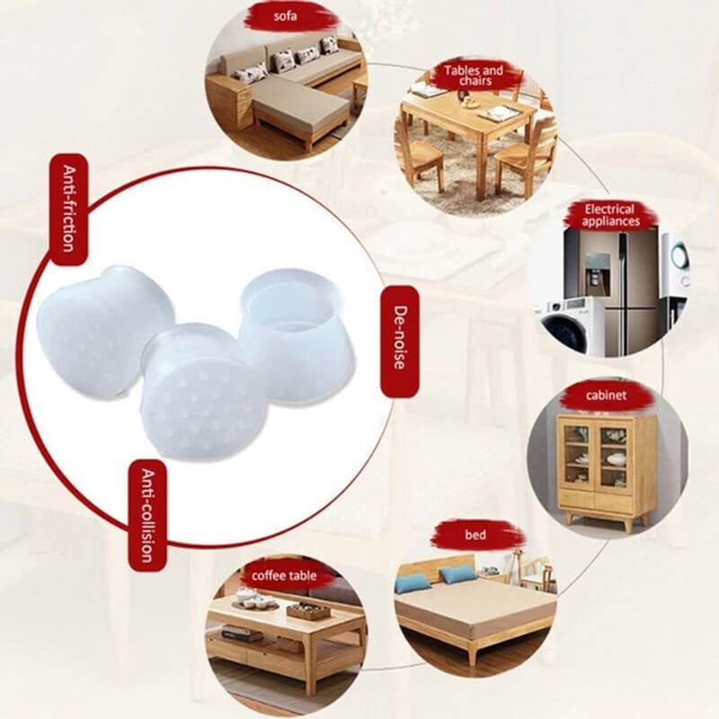 Picture of Furniture Silicon Protection Cover, Chair Leg Caps Silicone Floor Protector Round Furniture Table Feet Cover, Anti-Slip Chair Leg Feet Covers, Prevents Scratches & Reduce Noise