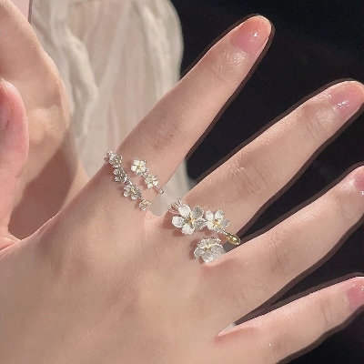 Picture of Silver Color Flower Adjustable Ring for Women