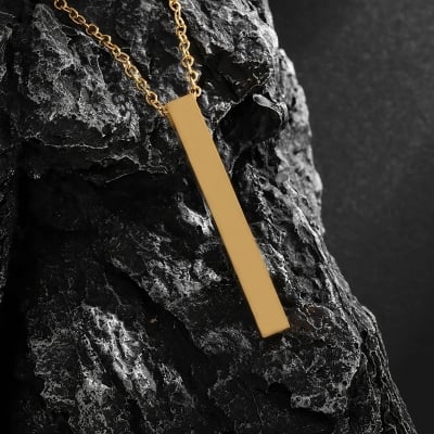 Picture of New Men's Arrow  Golden Pendant Necklace Stainless Steel Male Punk Retro Jewelry  Chain For Men