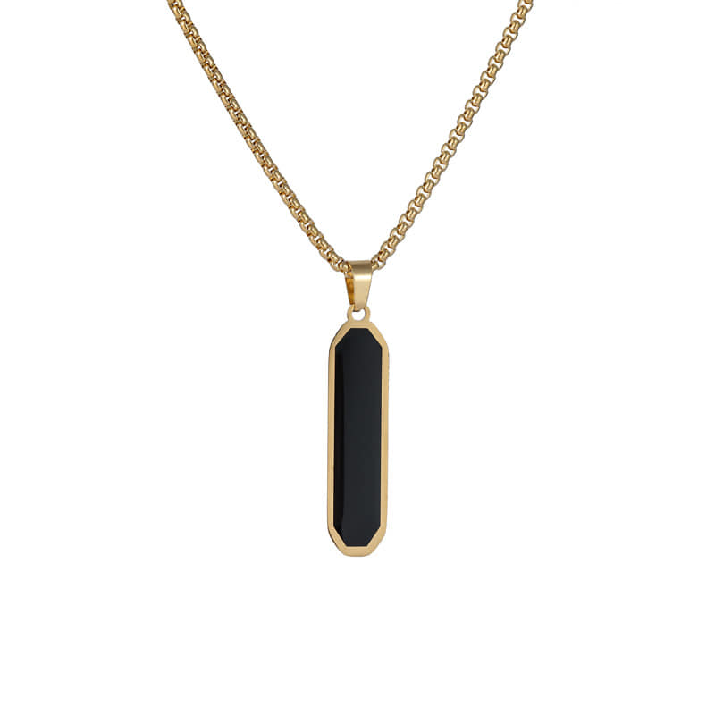 Picture of Bar Pendant Necklace For Men Stainless Steel Box Chain Pendant Men’s Necklace Jewelry