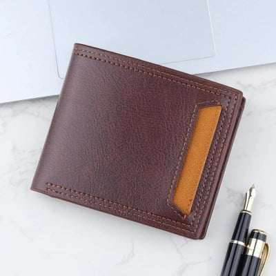 Picture of Men's Short Wallet High Quality Men's Credit Card Holder Business Casual Multi-Function Zipper Coin Pocket Coin Wallet