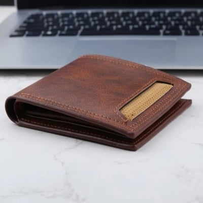Picture of Men's Short Wallet High Quality Men's Credit Card Holder Business Casual Multi-Function Zipper Coin Pocket Coin Wallet