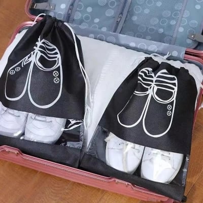Picture of New Waterproof Shoe Storage Bags with Drawstring - Transparent Travel Shoe Organizing Pouches