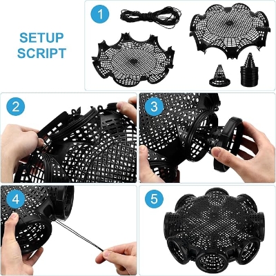 Picture of Holes Catch Mixed Fish Trap Crayfish Catcher Outdoor Fishing Net Cage Plastic Fish Trap Cage Easy to Install