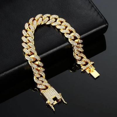 Picture of Miami Bracelet Full Iced Out Bling  Diamonds Choker Jewelry Gifts for Men