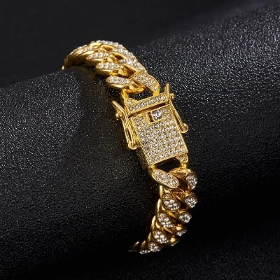 Picture of Miami Bracelet Full Iced Out Bling  Diamonds Choker Jewelry Gifts for Men