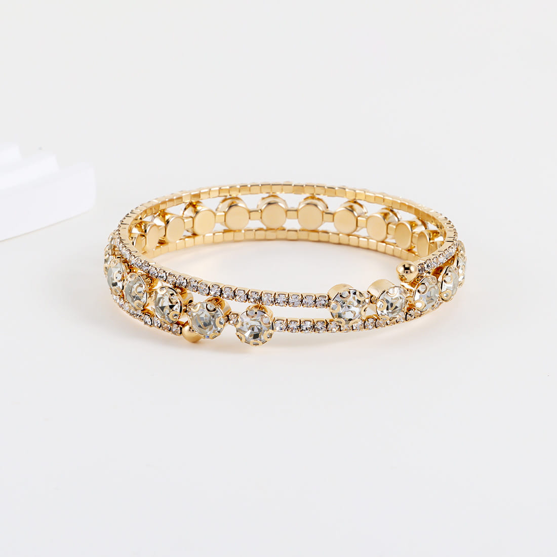 Picture of Korean Crystal Bracelet Adjustable  Bangle  Open Bracelet For  Women