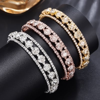 Picture of Women Golden Color Lucky Bracelet Diamond   Crystal Bracelet For  Women