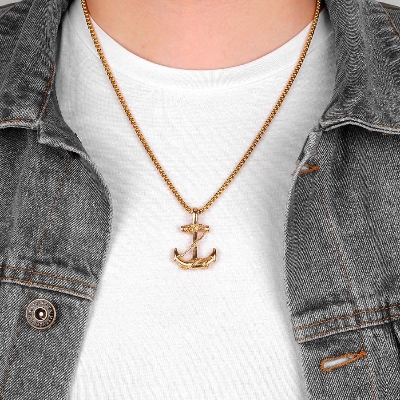 Picture of Stylish Addition - Fashion New Pendant Necklace Men Punk Trendy Simple Stainless Steel Chain Jewellery Gift - Modern - Choice Expression