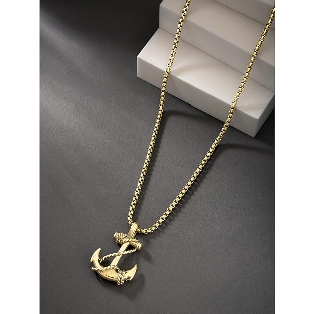 Picture of Stylish Addition - Fashion New Pendant Necklace Men Punk Trendy Simple Stainless Steel Chain Jewellery Gift - Modern - Choice Expression