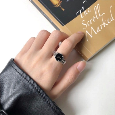Picture of Woman Ring Watch-Shape Rings Finger Ring Watch Gift Romantic Girlfriend Favorite Elegant Ladies Ring Fashionable