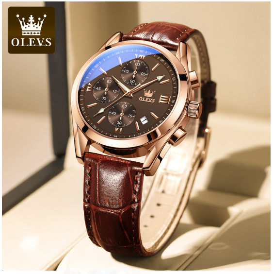 Picture of Watch For Men OLEVS Top Luxury Leather Analog Quartz Fashionable Watch