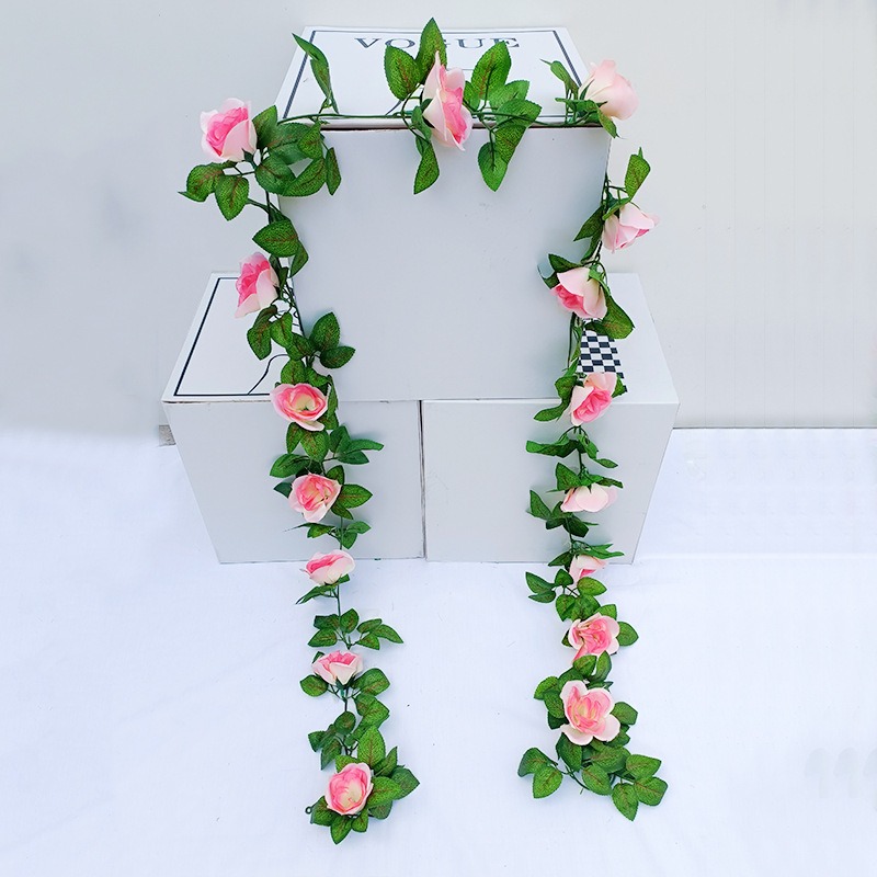 Picture of Charming Cottagecore: Artificial Floral Letter M with Pink Roses & Leaves