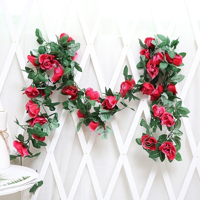 Picture of Blossoming Beauty: Artificial Red Rose & Greenery Monogram Letter