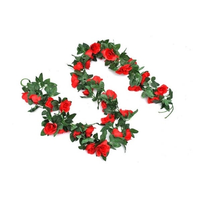 Picture of Blossoming Beauty: Artificial Red Rose & Greenery Monogram Letter
