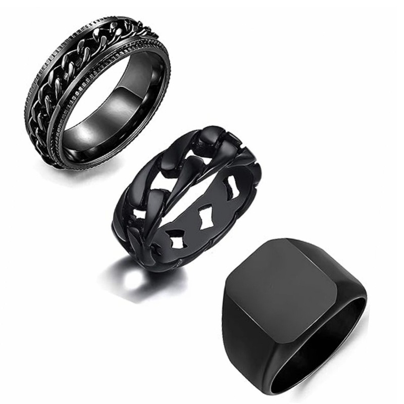 Picture of Stainless Steel Chain Rotation Decompression Ring Men Rings