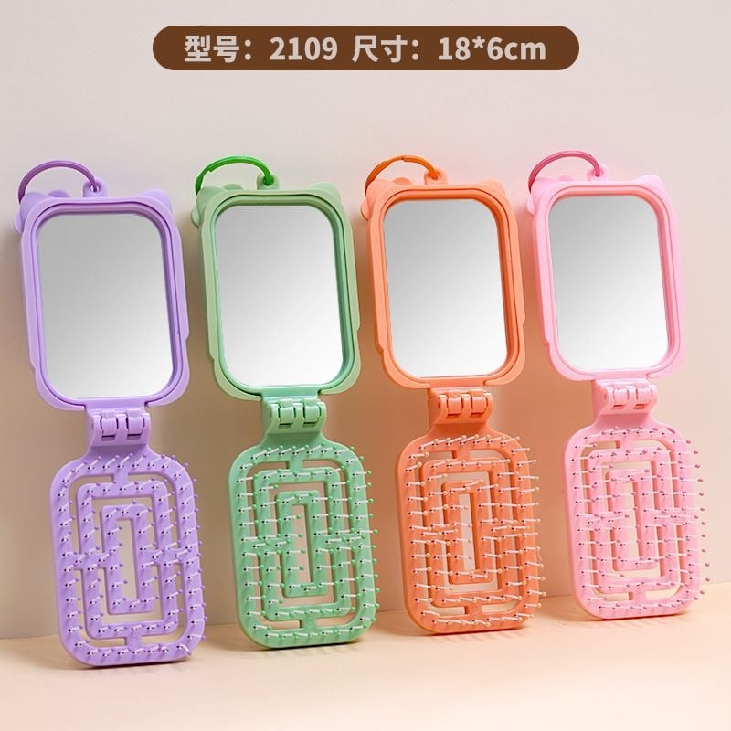 Picture of Small Imported Foldable Hair Brush – Cute Bear High Quality Brushes – Hand Bag Hair Brush - 4 Colors Available