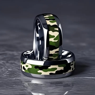 Picture of steel Finger Ring for Men - Black