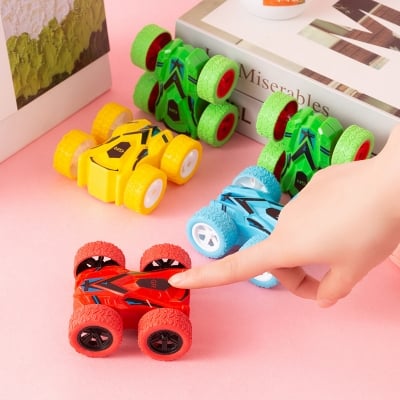 Picture of Red Mini Monster Truck Pull Back Cars Toys, Manual 360 Degree Stunt Truck Red