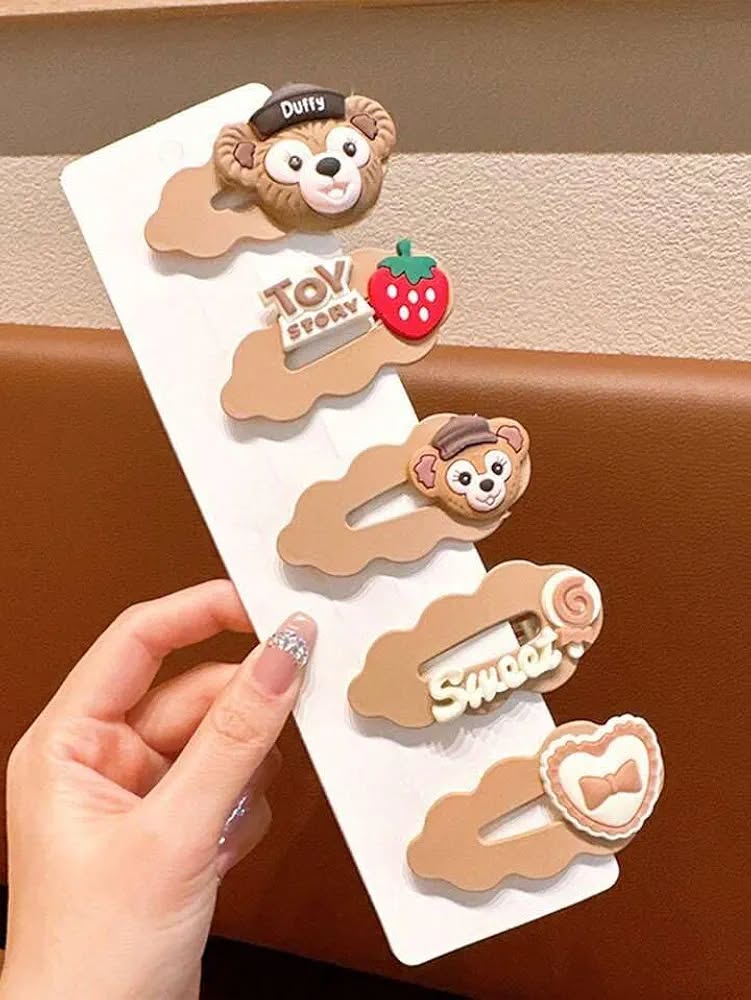 Picture of Colorful Tictac for Girls Big Size hair clips for hair styles Pooh hair clips for baby girls kids toddlers
