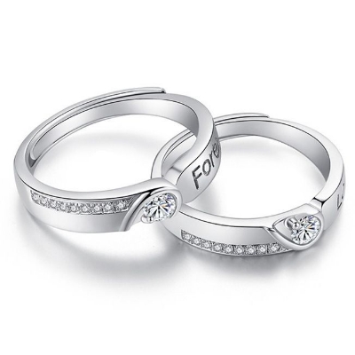 Picture of Couple Ring Set 2 Pcs King And Queen Design Bands for Men And Women Wedding Engagement Rings Jewelry