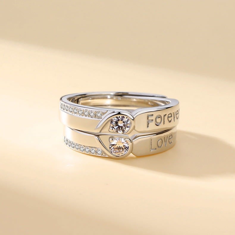 Picture of Couple Ring Set 2 Pcs King And Queen Design Bands for Men And Women Wedding Engagement Rings Jewelry