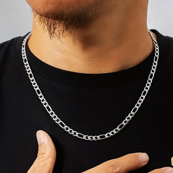 Picture of Viking Wolf Raven Pendant Necklace for Men Stainless Steel Geometric Chain
