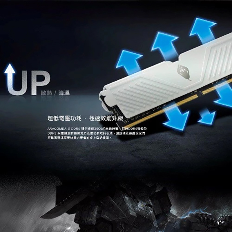 Picture of Anacomda 16GB DDR4 3200MHz Desktop Ram with Aluminum Heatsinh (White)(16GB DDR4 3200MHz)