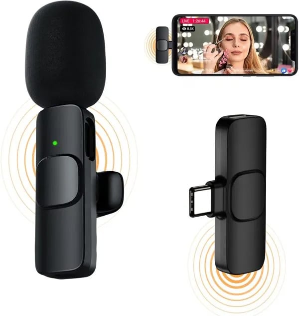 Picture of K8 Wireless Microphone Professional Lapel Lavalier Microphone Remove Noise For Type C - Microphone