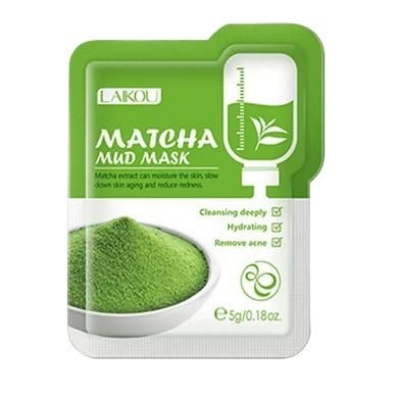 Picture of Laikou Matcha Mud Face Mask Anti Wrinkle Night Facial Packs Skin Clean Dark Circle Moisturize Anti-Aging Skin Care(12pcs)