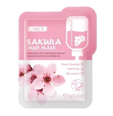 Picture of Laikou Japan Sakura Mud Face Mask Anti Wrinkle Night Facial Packs Skin Clean Dark Circle Moisturize Anti-Aging Skin Care(5pcs)