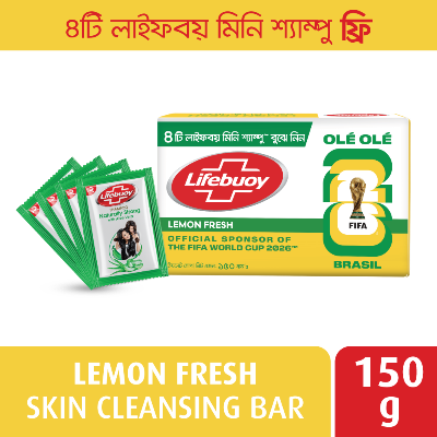 Picture of Lifebuoy Skin Cleansing Soap Bar Lemon Fresh 150g (Free Lifebuoy Shampoo 4 Sachet Pack)