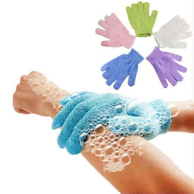 Picture of 2pcs Bath Gloves For Peeling Exfoliating Mitt Glove For Shower Scrub Gloves Resistance Body Massage Sponge Wash Skin Exfoliator neew